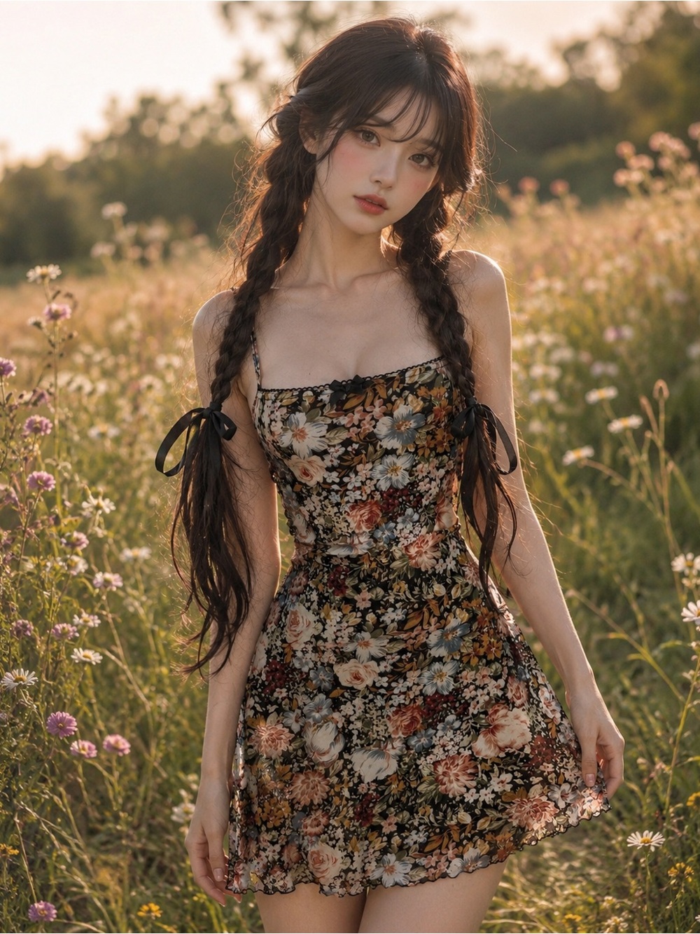 Secret Garden Blooming Beauty sultry floral mesh mini slip dress